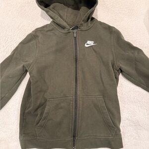 Nike Army green zip up hoodie